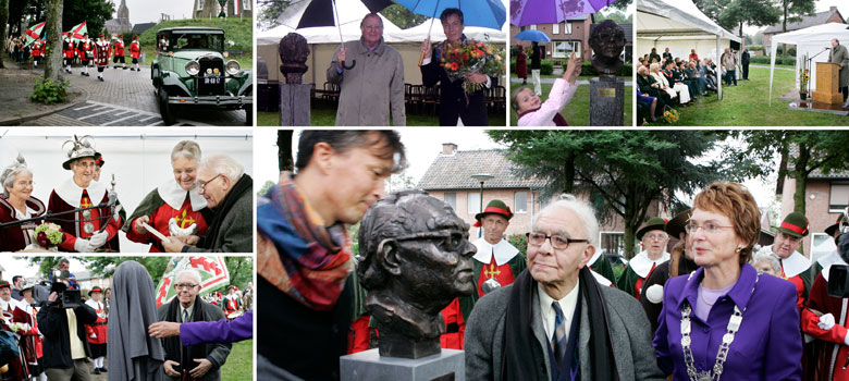 foto's tijdens het het maken van het portret van pater van Kilsdonk