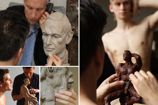 Dennis Coenraad aan het boetseren