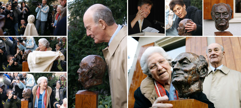 foto's tijdens onthulling portret van Willem Aantjes