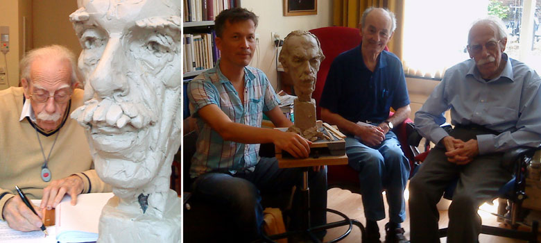 foto's tijdens het het maken van het portret van Willem Barnard